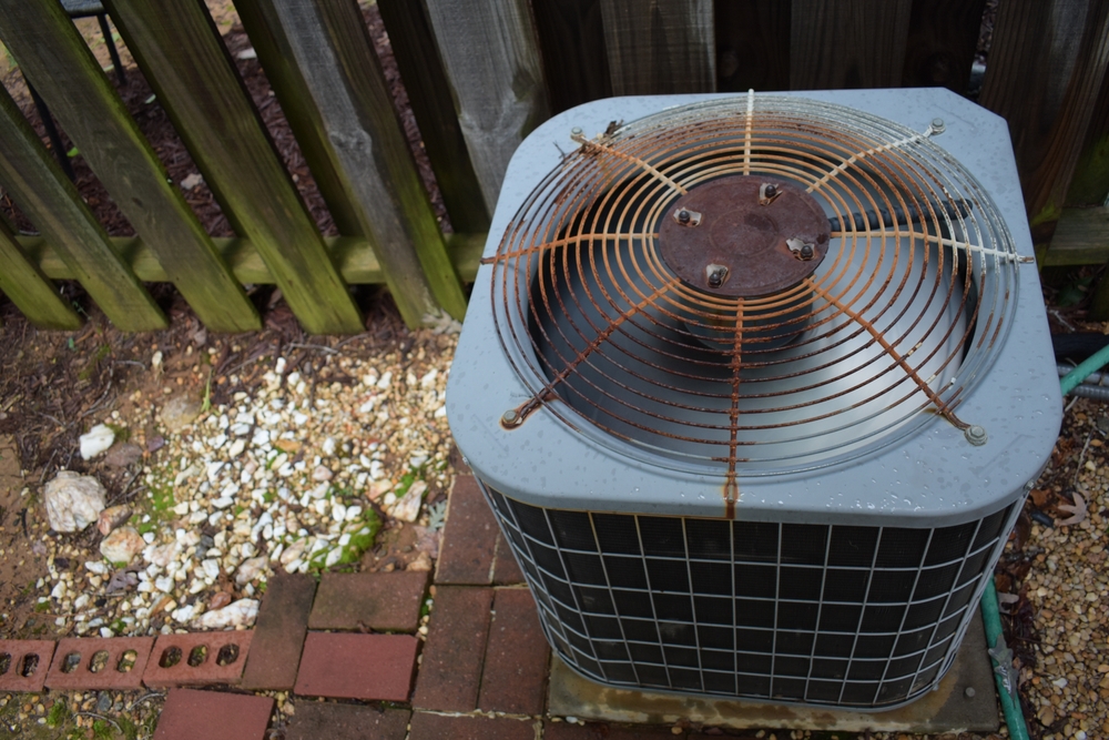 Metal,Grate,On,An,Hvac,Unit,Has,Rusted,And,Needs